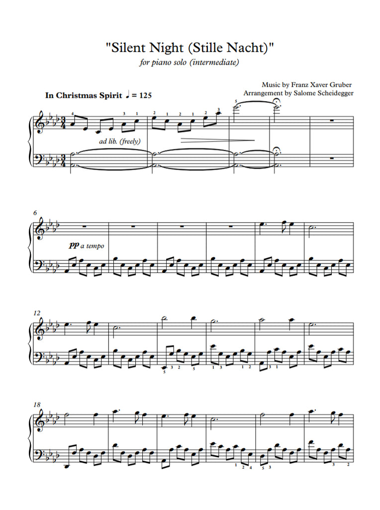 christmas sheet music silent night